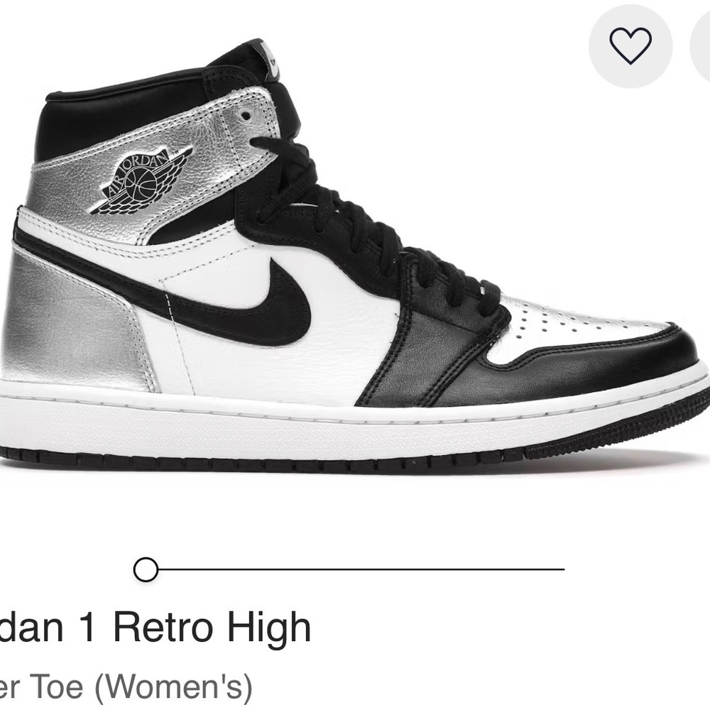 Nike Air Jordan 1 (Silver Toe) Size 12w/10.5m